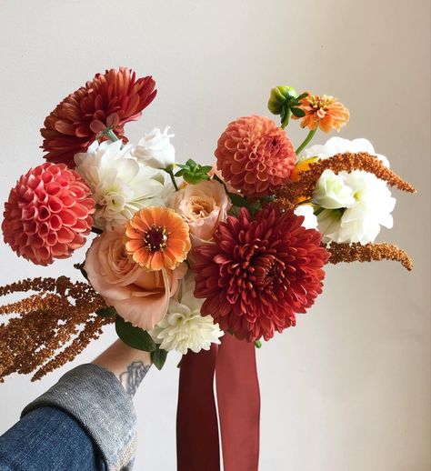 Fall Wedding Small Bouquets, Single Bloom Wedding Bouquet, Small Orange Bouquet, October Bouquet Wedding, Autumn Bridesmaid Bouquet, Bright Fall Wedding Flowers, October Bridal Bouquet, November Wedding Bouquet, Fall Wedding Flowers November