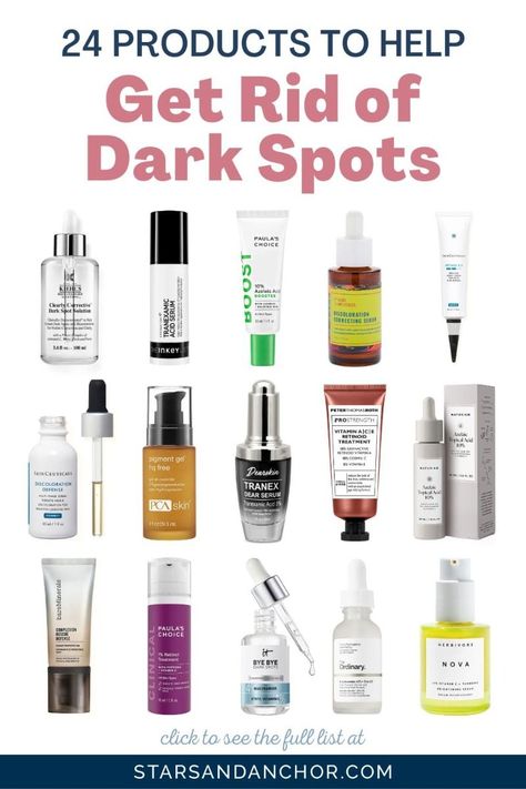 24 Products to Help Get Rid of Dark Spots, Hyperpigmentation, Melasma, Acne Scars • Skincare Product How To Get Rid Of Sun Spots On Face, Get Rid Of Dark Spots On Face, Sun Spots On Face, Conceal Dark Spots, Toxic Makeup, Post Inflammatory Hyperpigmentation, Acne Scarring, Acne Dark Spots, Dark Spots On Face