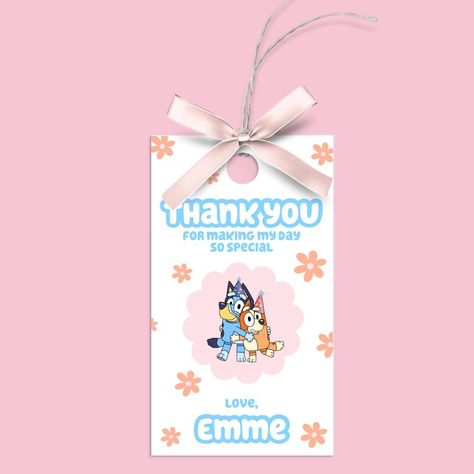 Bluey — Store 1 — A Party That Pops Dog Themed Party, Fonts Name, Custom Christmas Gift Tags, Dog Themed Parties, Girls Party Favors, Bluey Birthday, Custom Birthday Invitations, Birthday Decorations Kids, Thank You Labels