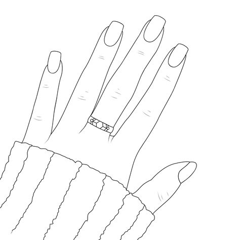 Hand Drawing Nails, Hand Drawing With Nails, Nail Coloring Pages, Long Nails Drawing, Nail Drawing Template, Hand With Nails Drawing, Almond Nails Purple, Nails Drawing, Tumblr Coloring Pages