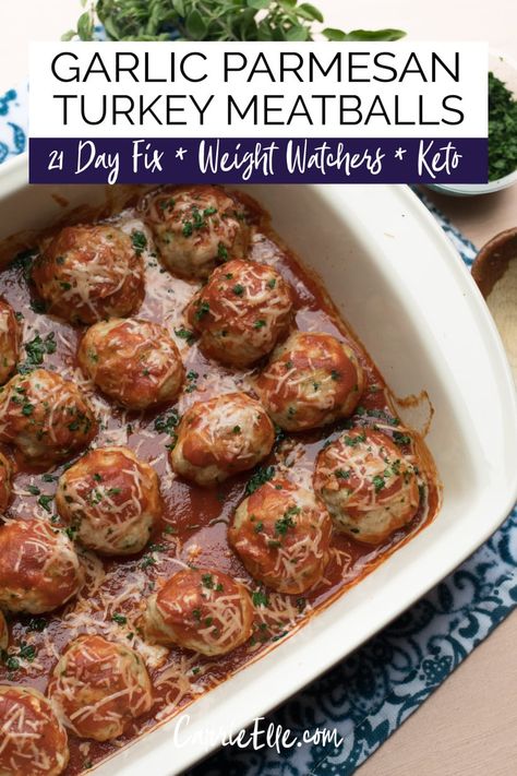 21 Day Fix Meatballs, 21 Day Fix Turkey Meatballs, 21 Day Fix Shrimp Recipes, Ww Meatballs, Healthier Meatballs, Portion Fix Recipes, 21 Day Fix Lunch, Meatballs Parmesan, 21 Day Fix Recipes