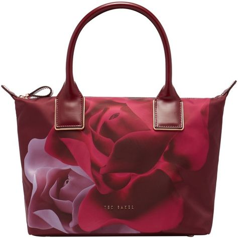 Ted Baker Tote Bag, Zippered Tote Bag, Red Handbags, Nylon Tote Bag, Red Tote Bag, Red Purse, Red Tote, Porcelain Roses, Nylon Tote Bags