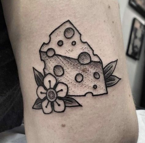 Cheese Tattoo, Blackwork Tattoo, Old School, Cheese, Tattoos