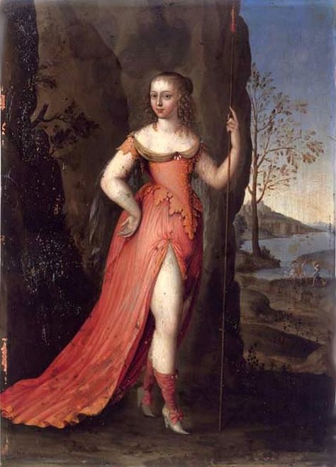 Joseph Werner (1637-1710 ) — Portrait Of A Lady As Diana, c.1660's  (576x800) Baroque Gown, 1600s Clothing, 17th Century Paintings, Amber Moon, 17th Century Fashion, 17th Century Art, Classic Portraits, Roman Goddess, Unique Costumes