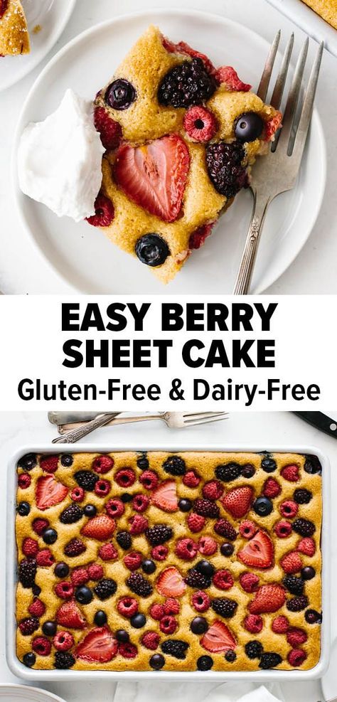 Berry Sheet Cake, Healthy Birthday Desserts, Healthy Birthday Cake Alternatives, Healthy Spring Desserts, Paleo Cake Recipes, Berry Cake Recipe, Healthy Birthday Cakes, Berry Dessert Recipes, Spring Recipes Dessert