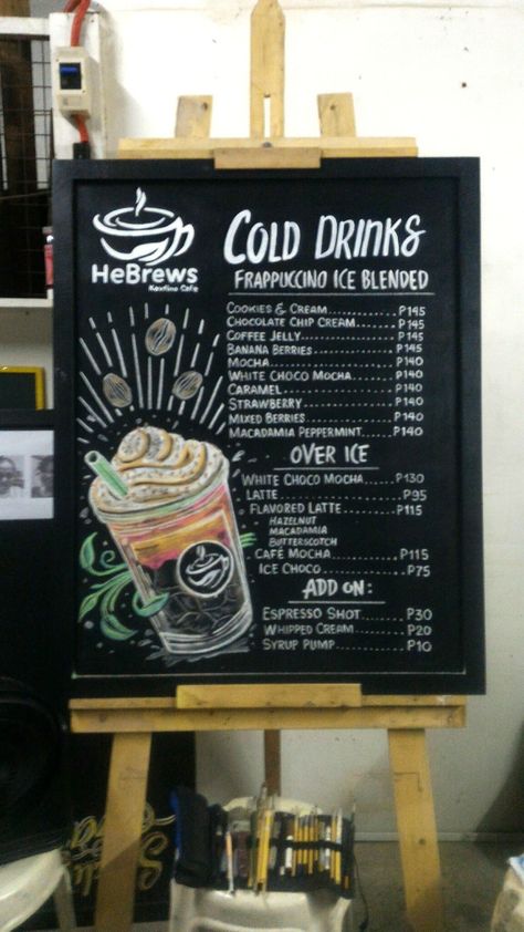 Visit website for more portfolio Funny Coffee Menu Board, Chalk Coffee Menu Board, Cafe Menu Board Ideas, Menu Boards Cafe, Papan Menu Cafe, Coffee Shop Blackboard, Coffee Menu Board Design, Chalk Menu Board Ideas, Starbucks Menu Board