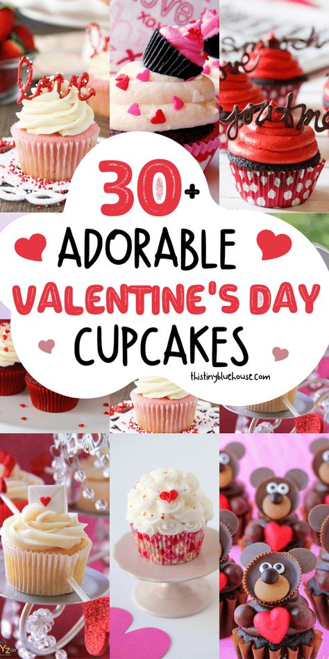 Make Valentine's Day extra sweet with these beyond adorable Valentine's Day Cupcake Recipes. Valentine Deserts, Valentines Cupcakes Decoration, Chocolate Raspberry Cupcakes, Valentines Recipes Desserts, Valentines Snacks, Valentines Baking, Valentine Day Cupcakes, Valentine Desserts, Valentines Cupcakes