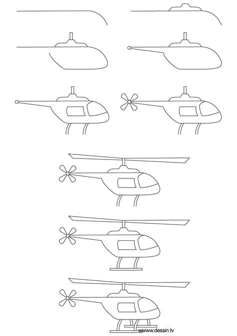 drawing helicopter Simple Helicopter Drawing, How To Draw A Helicopter, Helicopter Drawing Easy, Draw Tutorial, Sketch Note, Drawing Lessons For Kids, Drawing Tutorial Easy, Guided Drawing, Learn How To Draw