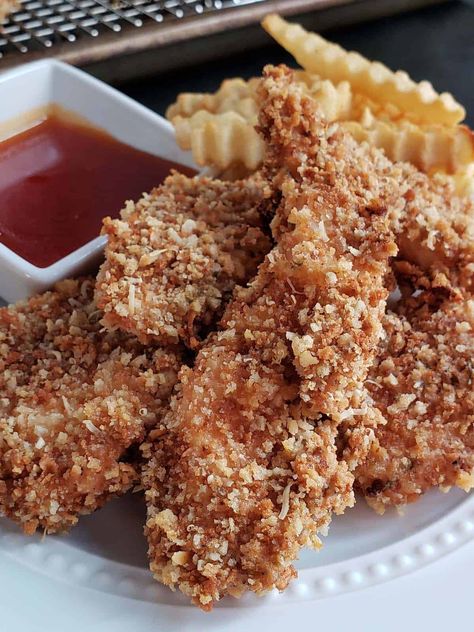 Baked Sourdough Chicken Tenders Sourdough Discard Chicken Tenders, Sourdough Chicken Nuggets, Sourdough Discard Chicken Strips, Sourdough Chicken Tenders, Sourdough Chicken, Sourdough 101, Breaded Chicken Wings, Chicken Fingers Baked, Recipe Using Sourdough Starter