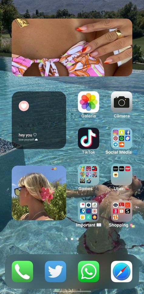 Phone Apps Iphone, Lockscreen Ios, Aesthetic Homescreen, Ios App Iphone, Iphone Life Hacks, Phone Lockscreen, Iphone Wallpaper Ios, Summer Iphone, Wallpaper Iphone Summer