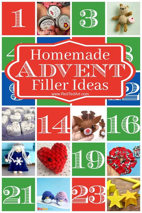 DIY Advent Calendar Filler Ideas & Small Gifts - Red Ted Art - Kids Crafts Tiny Christmas Gifts Diy, Advent Calendar Fillers Activities, Diy Advent Calender Filler Ideas, Homemade Advent Calendar Fillers, Advent Calender Filler Ideas For Adults, Advent Filler Ideas, Small Advent Calendar Fillers, Ideas For Advent Calendar Fillers, Homemade Advent Calendar Ideas