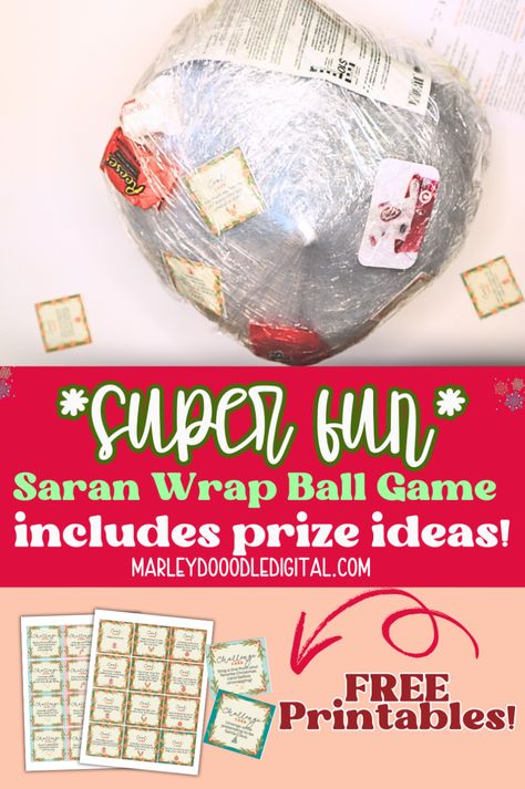 Make your Christmas party a hit with the saran wrap ball game! This festive game comes with free printable challenge and coal cards, along with exciting prize ideas to keep everyone engaged. Great for family gatherings, work parties, and holiday events, this easy game will have everyone laughing. Download your free printables today and start the fun! Wrap Ball Game, Printable Challenge, Saran Wrap Ball, Saran Wrap Game, Saran Wrap Ball Game, Volleyball Christmas, Fun Christmas Party Ideas, Christmas Party Ideas For Teens, Prize Ideas