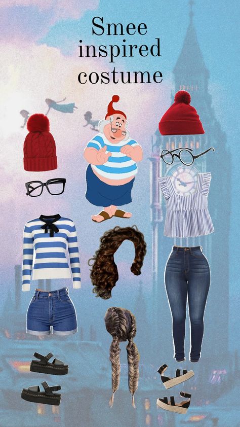 remixed my own with hairstyles Peter Pan Disneybound, Smee Costume, Mr Smee, Peter Pan Costumes, Peter Pan Costume, Peter Pan, Hairstyles, Disney, Pins