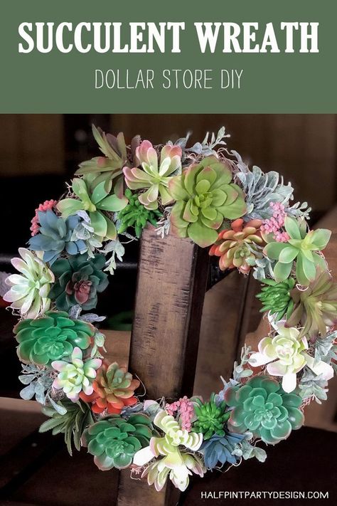 Diy Frühling, Spiral Bracelet, Cactus Party, Succulent Wreath, Spring Decor Diy, Affordable Decor, Wreath Tutorial, Faux Succulents, Spring Diy