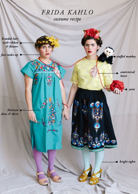 Frida Kahlo costume idea from @HouseLarsBuilt | Easy Halloween Costumes Frida Calo Costume, Frieda Kahlo Costume, Frida Kahlo Costume Diy, Frida Khalo Costume, Freida Kahlo Costume, Brittany Jepsen, Frida Kahlo Style, Diy Kostüm, Halloween 2014