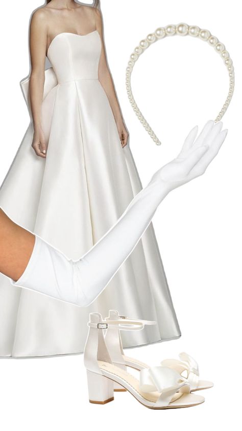 White ball gown, white over the elbow opera gloves, white shoes and pearl necklace. White Gloves Outfit, Ball Gown White, White Ball Gown, Debutante Dresses, Gloves Outfit, Gloves White, Debutante Ball, White Ball Gowns, Gown White