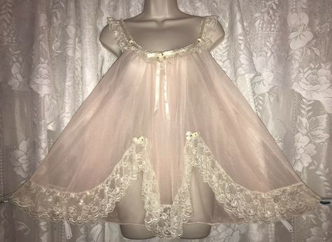 VTG TOSCA MLXL Precious Pink Db Chiffon BABYDOLL Nightgown NIGHTIE PANTIES Lace SOLD $79.99 1 Bid or $149.99 Buy It Now Vintage White Lace Dress, White Lace Lingerie, Chiffon Cover Up, Babydoll Nightgown, Bridal Nightgown, Lace Bra Top, Camisole Set, Old Hollywood Glam, Ivory Bridal