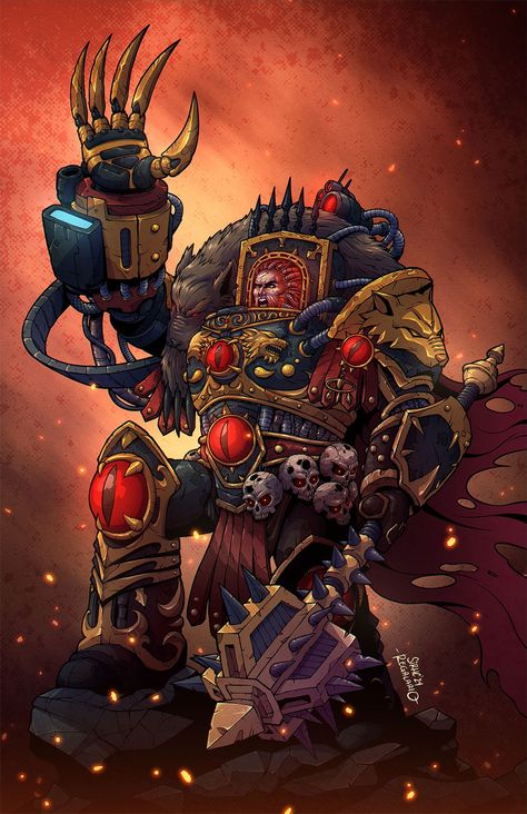 Horus Lupercal by Christopher Regalario (shinsirhcart | Shin Sirhc) - 40K Gallery Horus Lupercal Art, Horus Lupercal, Warhammer Artwork, Wolf Poses, Chaos Space Marines, Sons Of Horus, 40k Artwork, Far Future, Gallery Artwork