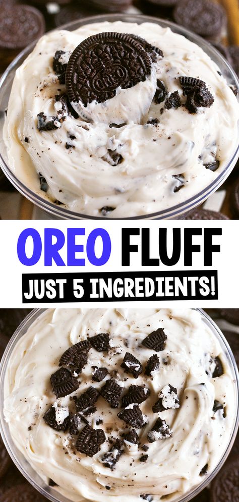 The Best Oreo Fluff Party Dip Recipe Oreo Salad, Oreo Fluff Recipe, Protein Oreo, Oreo Fluff Dessert, Cookie Salad, Cool Whip Desserts, Oreo Fluff, Mug Cake Healthy, Fluff Salad