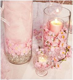 Japanese Wedding Theme, Cherry Blossom Centerpiece, Cherry Blossom Wedding Theme, Cherry Blossom Party, Sakura Wedding, Cherry Blossom Theme, Flowers And Candles, Anime Wedding, Tout Rose