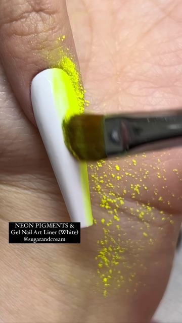 Oh Snap! Beauty Supply on Instagram: "Using NEON PIGMENTS & GEL NAIL ART LINER (WHITE) ✨@ohsnapbeautysupply @sugarandcream . . Shop using link in profile or go to OHSNAPBEAUTYSUPPLY.FOM . . #nails #nailart #explorepage #explore #nailtutorial #neonnails #neon #explorepage #explore" White And Neon Nails, Neon Pigment Nail Art, Neon Pigment Nails, Oh Snap, White Nail Designs, Pigment Powder, Neon Nails, Gel Nail Art, Powder Nails