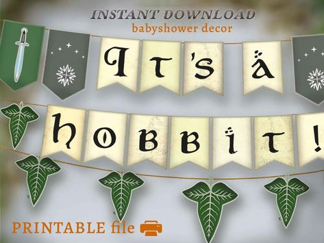 Hobbit Baby Lord of the Rings Baby Shower Hobbitcore Party - Etsy Hobbit Gender Reveal, Lord Of The Rings Gender Reveal, Hobbit Themed Baby Shower Ideas, Lord Of The Rings Pregnancy Announcement, Cute Lord Of The Rings, Lord Of The Rings Baby Room, Lotr Baby Shower Ideas, Lord Of The Rings Baby Shower, Hobbit Baby Shower Ideas