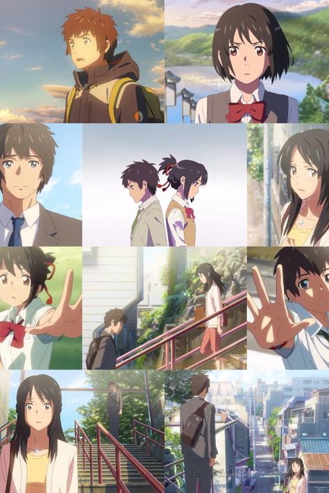 Take And Mitsuha, Aesthetic Anime Place, Lofi Coffee, Mitsuha Taki, Anime Mashup, Your Name 2016, Mitsuha And Taki, Kimi No Na Wa Wallpaper, Makoto Shinkai