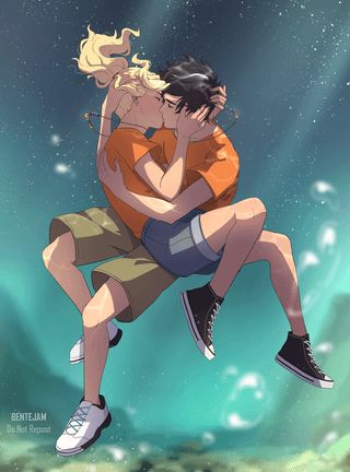 Underwater Kiss, Percabeth, Percy Jackson, Kiss, Fan Art, Fan, Art