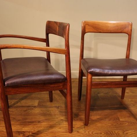 Set of 6 A Younger rosewood dining chairs John Herbert early1960 - Pure Imagination Teak Rocking Chair, Carver Chair, Pure Imagination, British Furniture, Mid Century Dining Chairs, Furniture Market, Mid Century Dining, Chair Backs, Mid Century Design