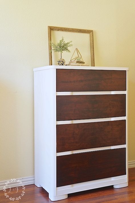 Modern Chest of Drawers Makeover Custom Made Chest Of Drawers, Chest Drawers Makeover, Drawers Decor, Dresser Build, Mid Century Modern Chest Of Drawers, Feng Shui Room, Drawer Makeover, Retro Furniture Makeover, Character Furniture