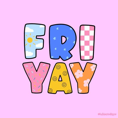 Happy FRI-YAY! What are your weekend plans? 💖 #yayitsfriday #happyweekend #colorfulillustration #happydoodles Friyayyy Quotes, Happy Doodles, Happy Fri-yay, Zen Den, Fri Yay, Weekend Plans, Happy Weekend, Media Design, Social Media Design