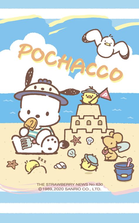 #Pochacco San X Wallpaper, Doodles Sanrio, San X Characters, Doodles Hello Kitty, Hello Kitty Doodles, Sanrio Doodles, Kitty Doodles, Sanrio Wallpapers, Hello Kitty Printables