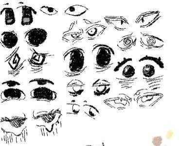 Eyes Drawing Different Styles, Big Eye Art Style, Goofy Eyes Drawing, How To Draw Crazy Eyes, How To Draw Creepy Eyes, Eyes Expression Reference, Art Eye Reference, Goofy Artstyle, Different Eye Art Styles