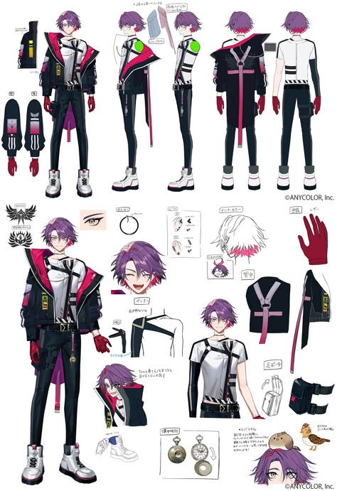 V Tuber Design Male, Vtuber Model Sheet Male, Character Sheet Vtuber, Male Vtuber Reference Sheet, Chacter Design Sheet, Male Vtuber Model Design, Vroid Studio Clothes, Vtuber Male Model, Male Vtuber Design