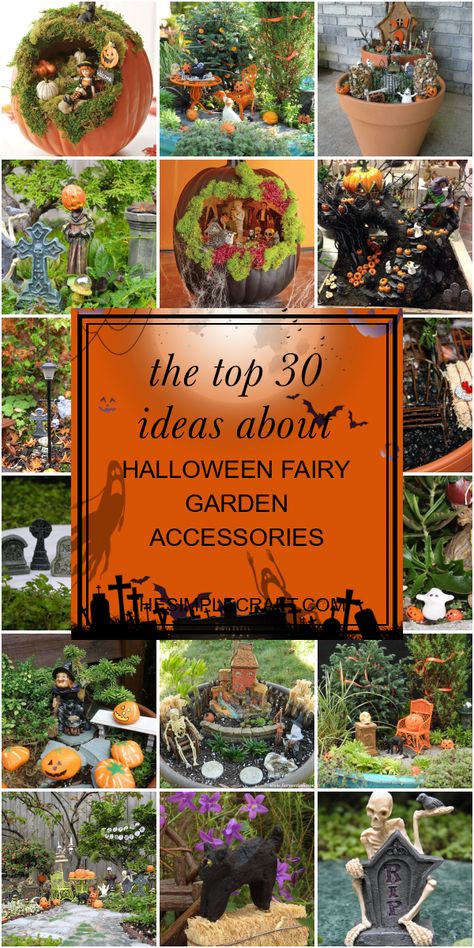 Diy Halloween Fairy Garden, Fairy Garden Pumpkin, Crafts Quotes, Pumpkin Fairy House, Halloween Garden Decorations, Diy Fairy Door, Outside Halloween Decorations, Halloween Fairy Garden, Halloween Decor Diy