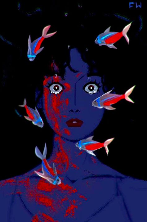 Perfect Blue art (NOT MINE) Satoshi Kon, Perfect Blue, Japon Illustration, Arte Sketchbook, Arte Inspo, 영감을 주는 캐릭터, Pretty Art, Drawing Inspiration, Japanese Art