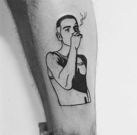 Mark Renton Trainspotting, Trainspotting Tattoo, Renton Trainspotting, Mark Renton, Cartoon Tattoo Ideas, Pencil Tattoo, Animated Shows, Brown Eyebrow Pencil, Film Cult