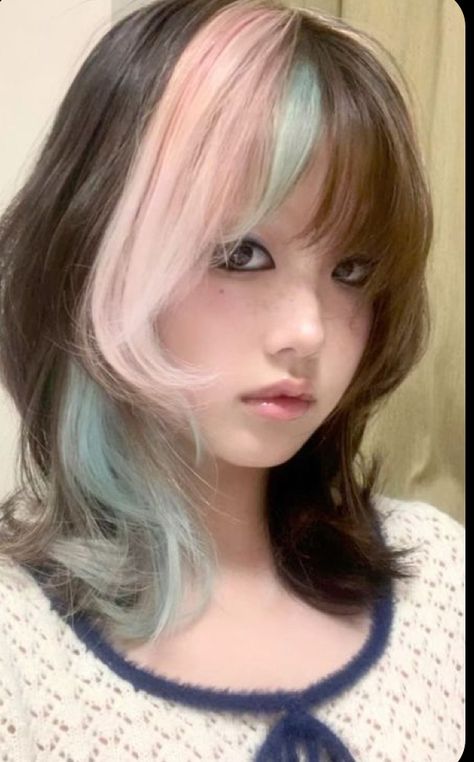 Aesthetic Colors To Dye Your Hair, Angel Halo Hair Dye, Pudding Hair Color, Hair Dye Ideas For School, Hair Color Ideas For Pale Skin, Haircut Idea, Angel Halo, Korean Haircut, Inspo Hair