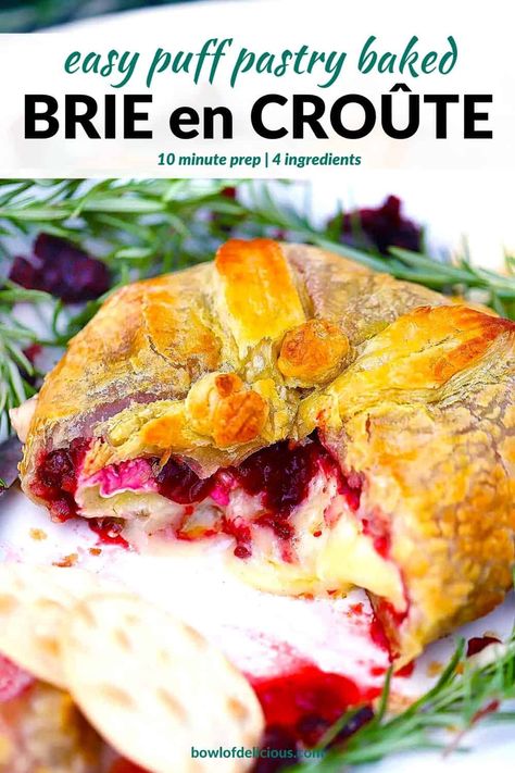 Baked Brie Puff Pastry, Baked Brie Cranberry, Baked Brie In Puff Pastry, Brie In Puff Pastry, Cranberry Appetizer, Baked Brie Recipe, Brie En Croute, Cranberry Orange Relish, Brie Cranberry