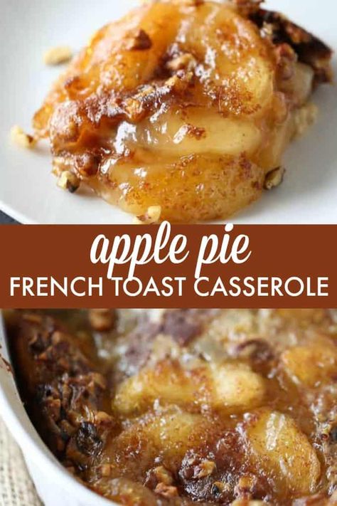 Apple Pie French Toast, Apple French Toast Casserole, Breakfast Sides Dishes, Breakfast Sides, Breakfast Appetizers, Toast Casserole, French Toast Casserole, French Toast Recipe, Crumpets