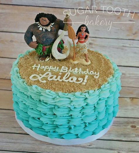 Moana Smash Cake Ideas, Moana Sheet Cake, Moana Cake Ideas, Maui Cake, Easy Birthday Cake Decorating, Moana Cakes, Easy Birthday Cake, Moana Birthday Cake, Festa Moana Baby