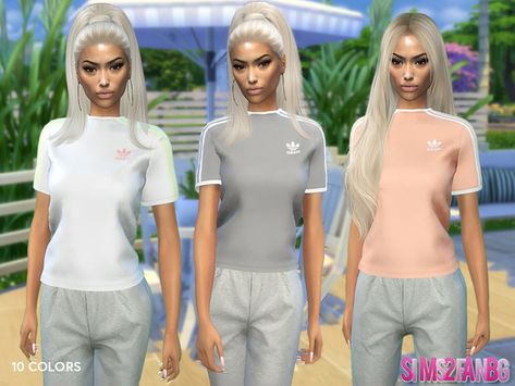 sims2fanbg's 397 - Sporty T-Shirt Mods Sims 4, Cc Shopping, Sims 4 Tsr, Die Sims 4, Pelo Sims, Sims 4 Gameplay, Sims 4 Teen, Sims 4 Toddler, Sims4 Clothes