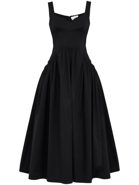 Haute Couture Outfits Casual, Black Dress A Line, Alexander Mcqueen Dress, Dior Dresses, Dama Dresses, Skirt Straight, Planet People, Midi Dress Black, Estilo Preppy