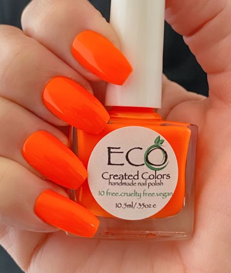 Neon Orange Nails, Black Kids Braids Hairstyles, Neon Nail Polish, Orange Nail Polish, Tangerine Dream, Orange Neon, Neon Nails, Nail Polishes, Nail Lacquer