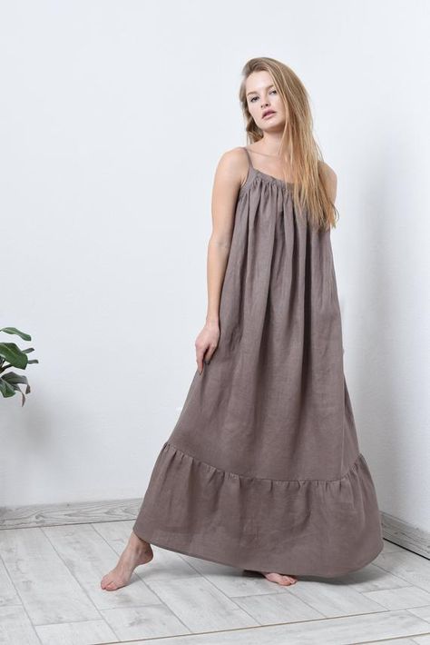 Linen Pinafore Dress, Maxi Linen Dress, Ankara Clothing, Linen Pinafore, Elegant Summer Dresses, Maxi Dress Summer, Amanda Dress, Long Linen Dress, Linen Maxi Dress