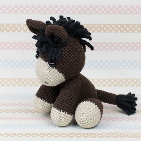 Donkey Amigurumi, Crochet Donkey, Free Form Crochet, Crochet Pony, Baby Donkey, Knitting Amigurumi, Amigurumi Today, Crochet Mouse, Crochet Cow