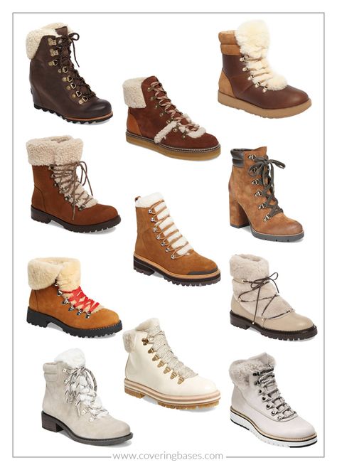 Winter Boots Nordstrom, Business Winter Boots, Cute Cozy Boots, Womens Leather Lace Up Boots, Lace Up Winter Boots Outfit, Chic Winter Boots, Womens Snow Boots 2022, Brown Winter Shoes, Winter Boots Women 2022