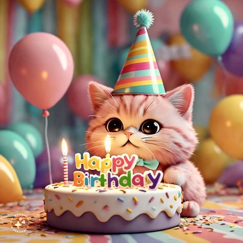 Jaan Birthday, Happy Birthday Snoopy Images, Cat Birthday Wishes, Happy Birthday Sms, Birthday Sms, Happy Birthday Animals, Birthday Animals, Kitten Birthday, Birthday Cat