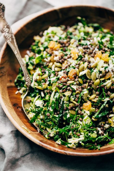 Vegetarian Salads For Dinner, Salad Recipes High Protein, Salads For Dinner, Lentil Kale, High Protein Vegetarian, Recipes High Protein, Salad Kale, Protein Vegetarian, Vegetarian Salad