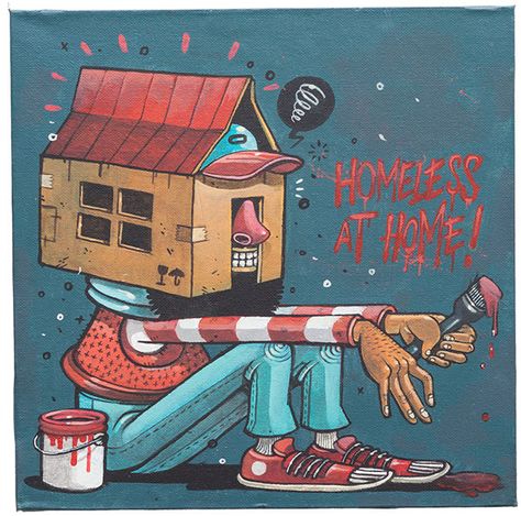 Homeless Series on Behance Homeless Cartoon, Homelessness Poster, Homeless Illustration, Homelessness Art, 1930s Cartoons, Activist Art, Street Art Love, Inspirational Illustration, Amazing Street Art